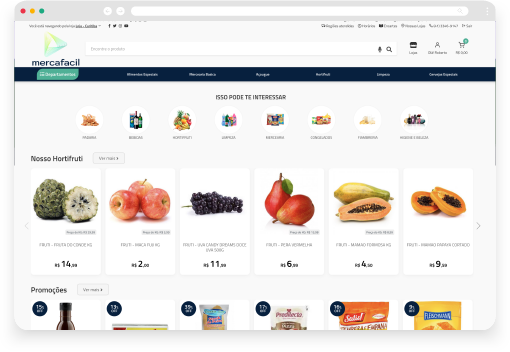 site para supermercado
